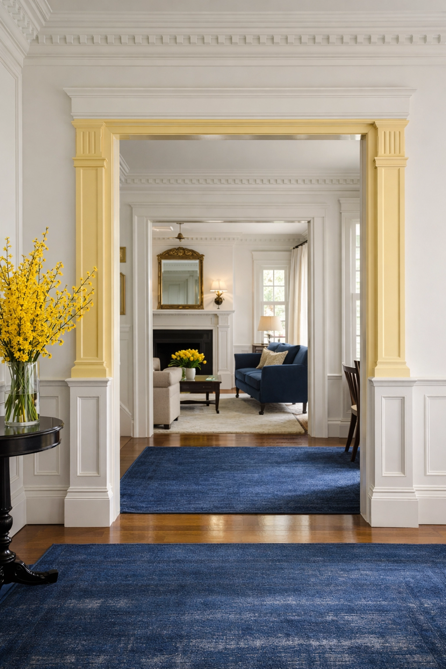 Spotless interior of a historic Boston home after professional house cleaning services MA.