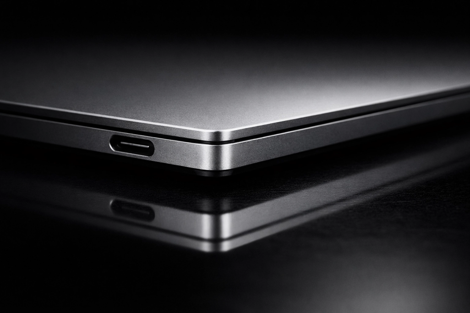 Side view of the thin and lightweight MacBook Neo, highlighting its premium aluminum build quality.