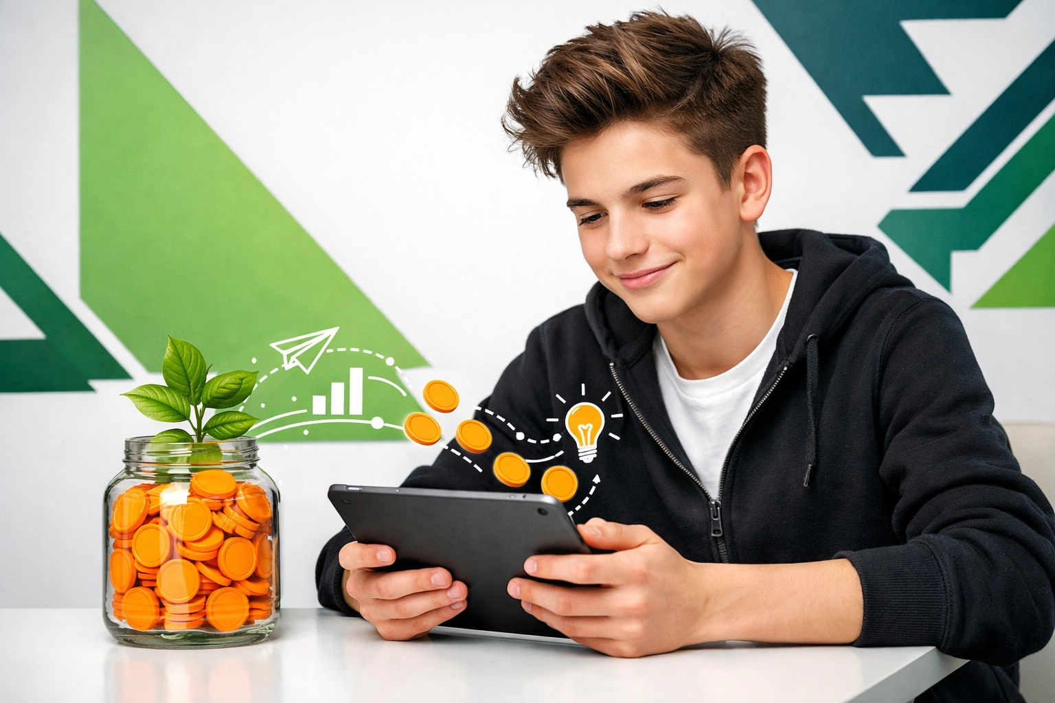 Teen boy learning financial literacy and money management on the Complete Life Skills Platform.