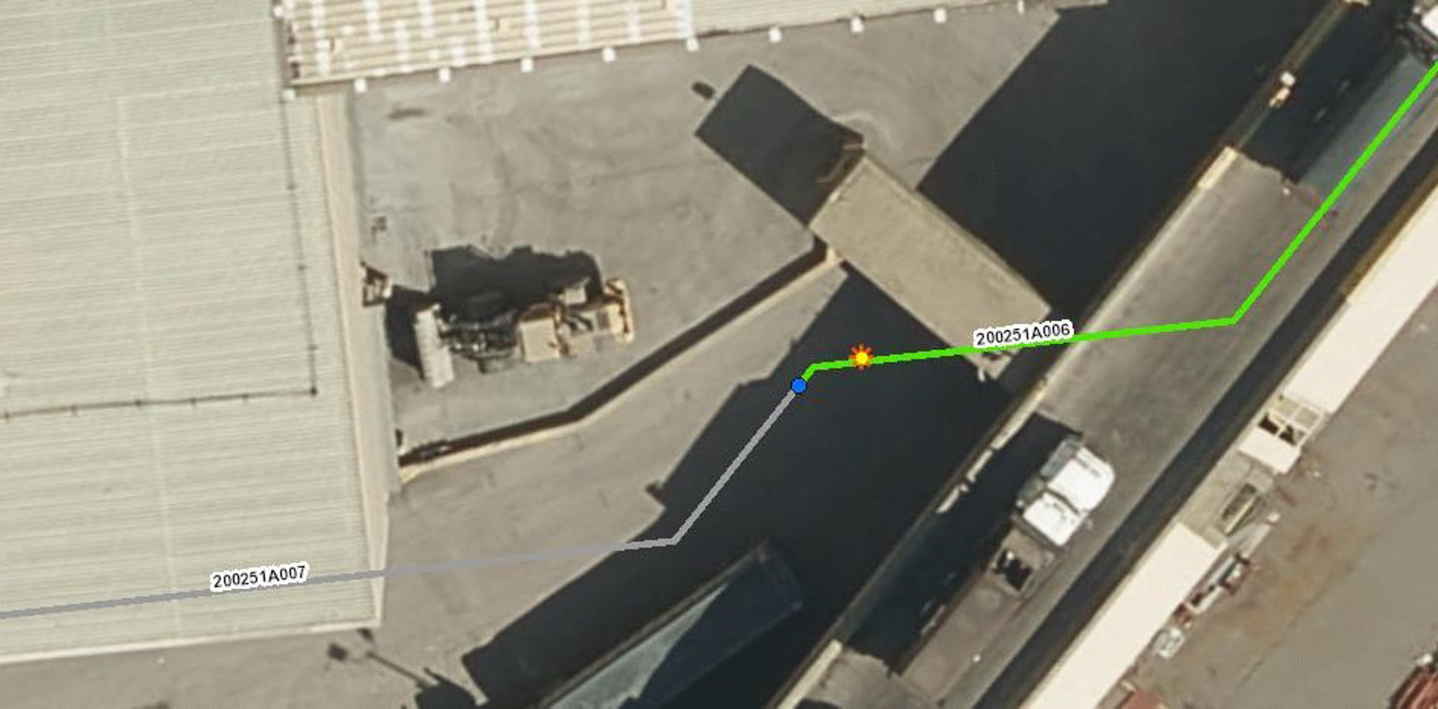 Aerial Site Image Showing Utilities and Subsurface Investigation