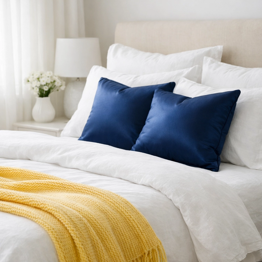 Fresh and allergen-free master bedroom after weekly house cleaning in Edgartown.