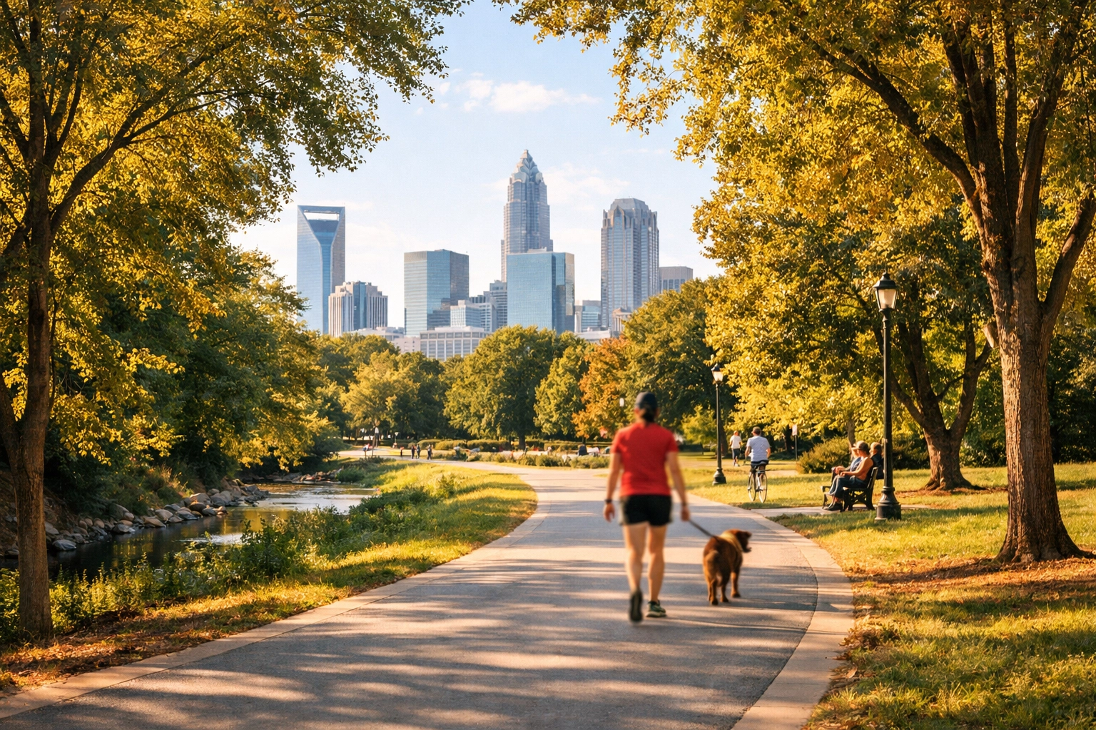 Charlotte skyline and public services funded by property taxes