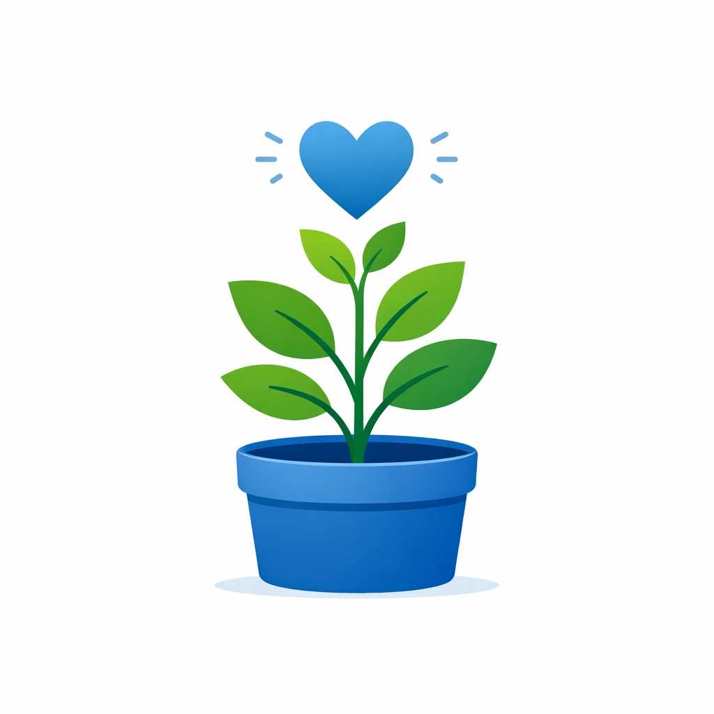 Growth and heart illustration showing the value of personalized home health care services for seniors.