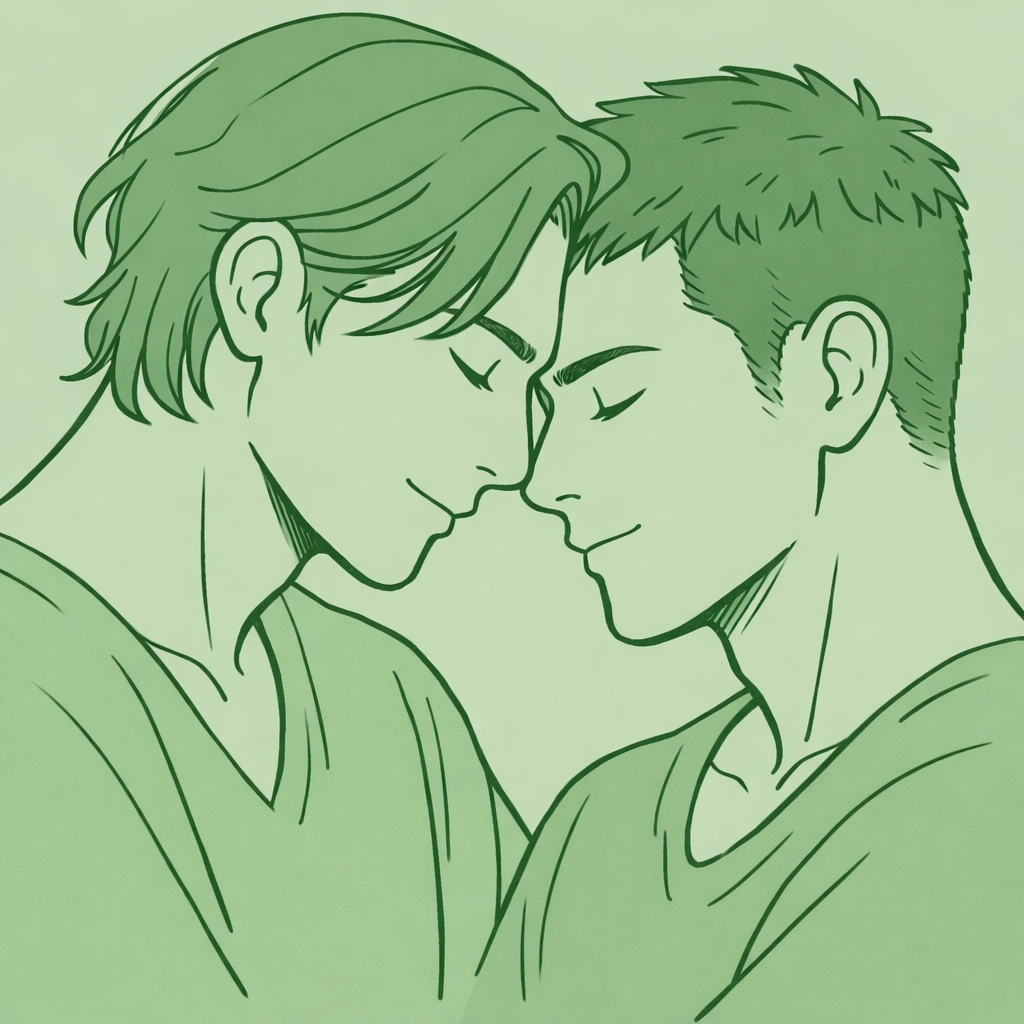 An emotional embrace between two men, highlighting the unique beauty and depth of non-binary love in gay novels.