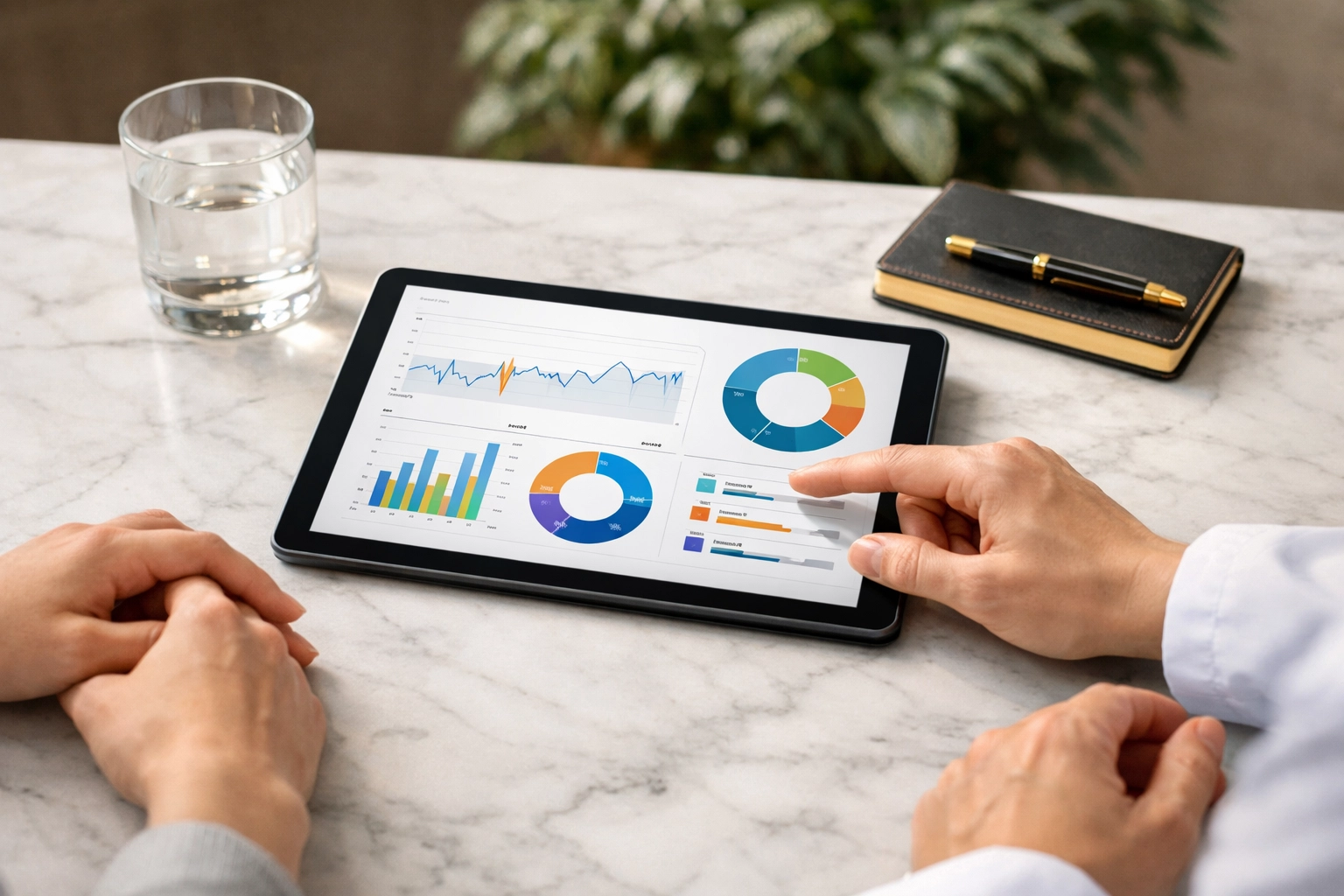 Medical consultation showing a personalized health plan for fatigue and hormone optimization.