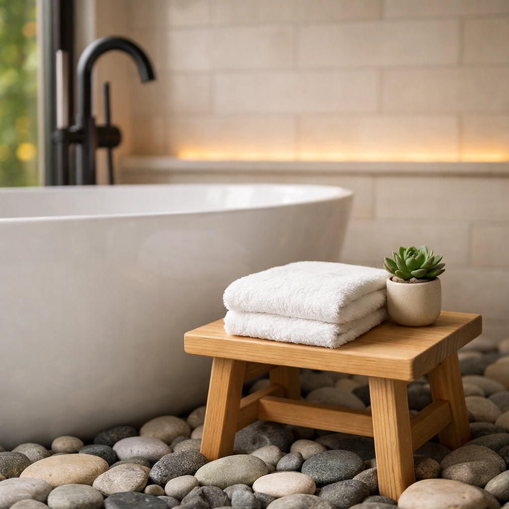 Elegant freestanding tub in a spa-like sanctuary, highlighting the luxury of a bathroom remodeling Orlando project.
