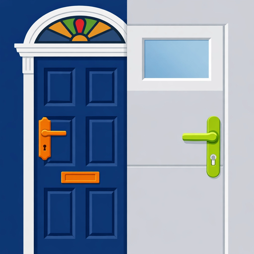 Illustration showing Victorian and uPVC lock types handled by expert locksmiths Bristol.