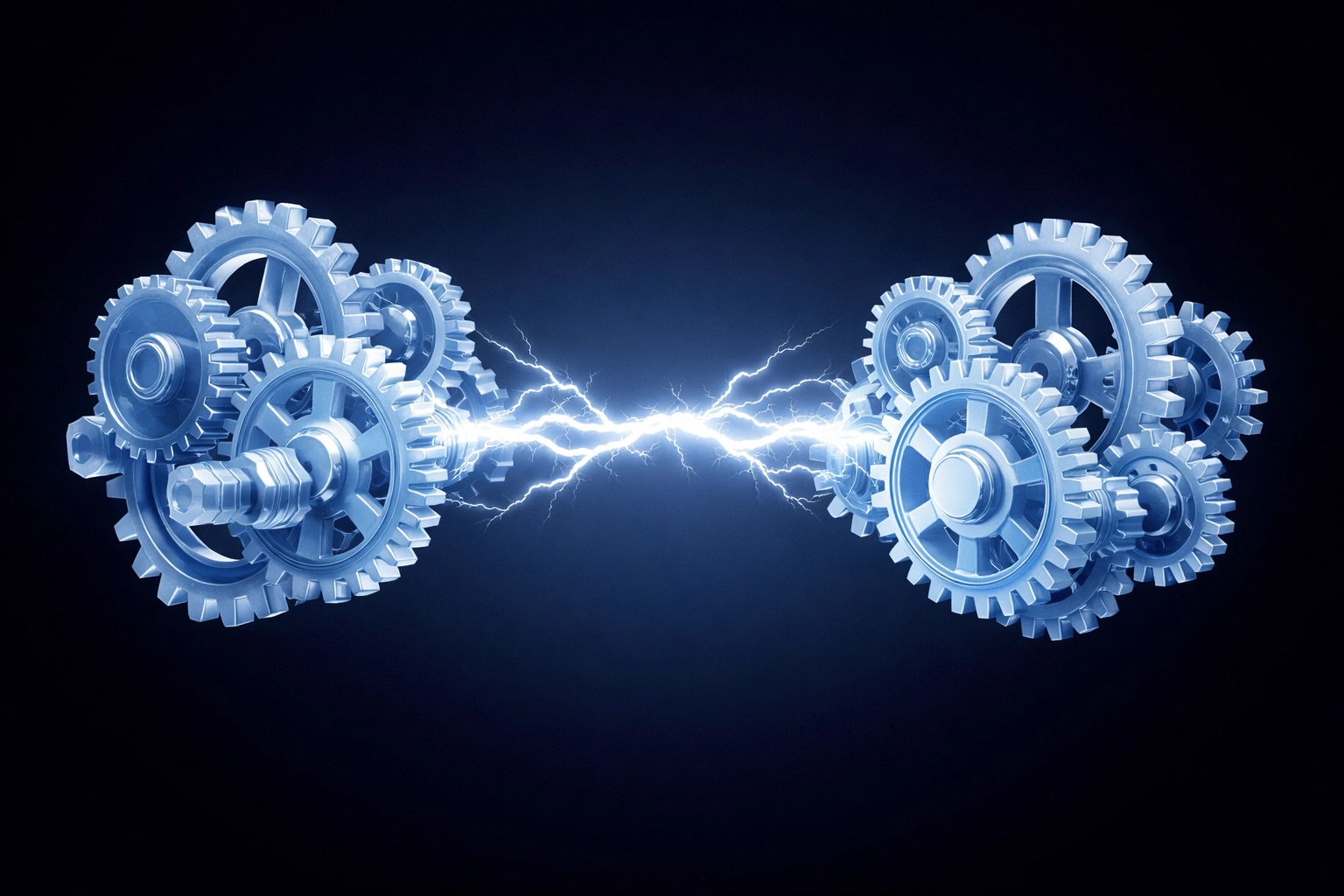 Synchronized digital gear systems illustrating seamless software integration and cohesive business automation.