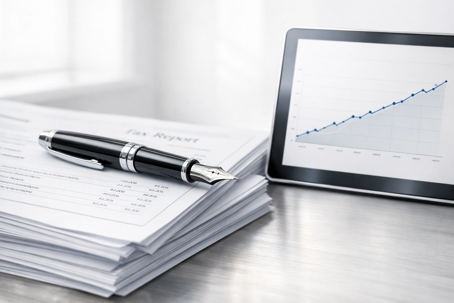 Detailed financial reports and growth charts used during the business valuation process in NC.