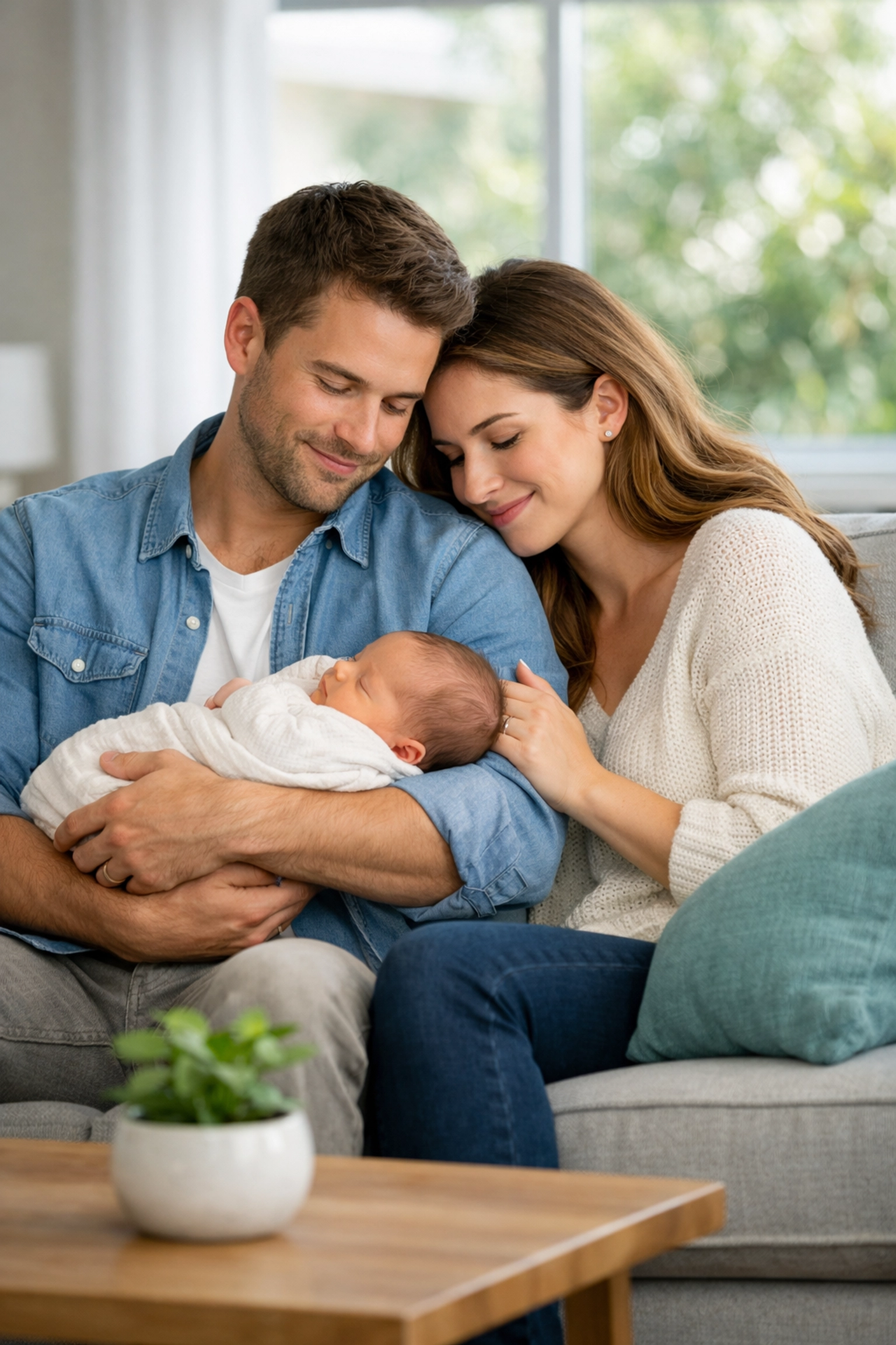 Young California parents holding their newborn baby, highlighting the need for family life insurance protection.