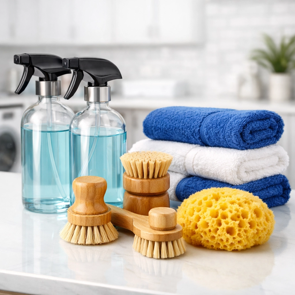 Natural and eco-friendly move-in cleaning supplies used by The Cleaning Ninjas Inc in Wellesley.