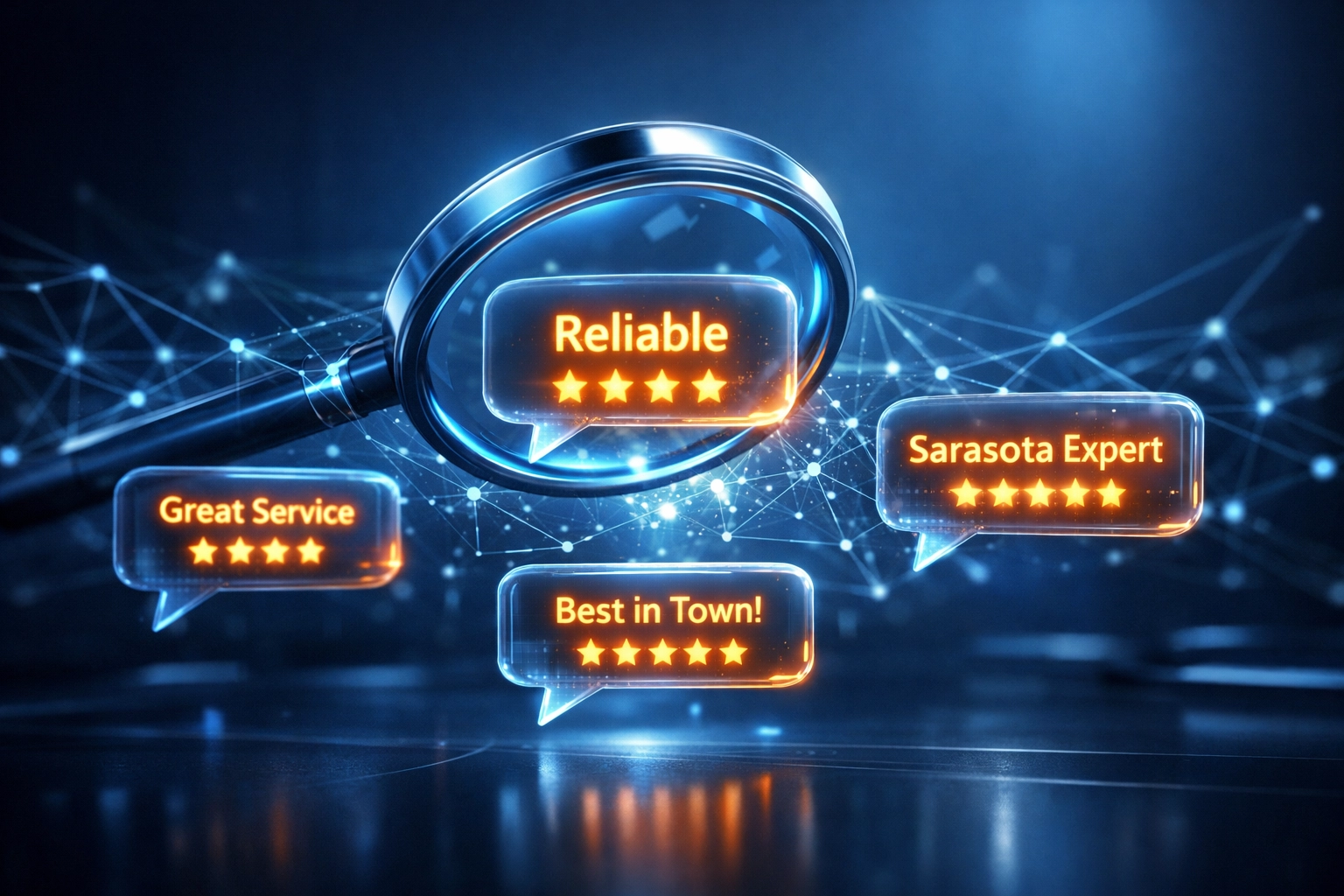 Digital analysis of Sarasota customer reviews to improve AI search visibility and lead generation.