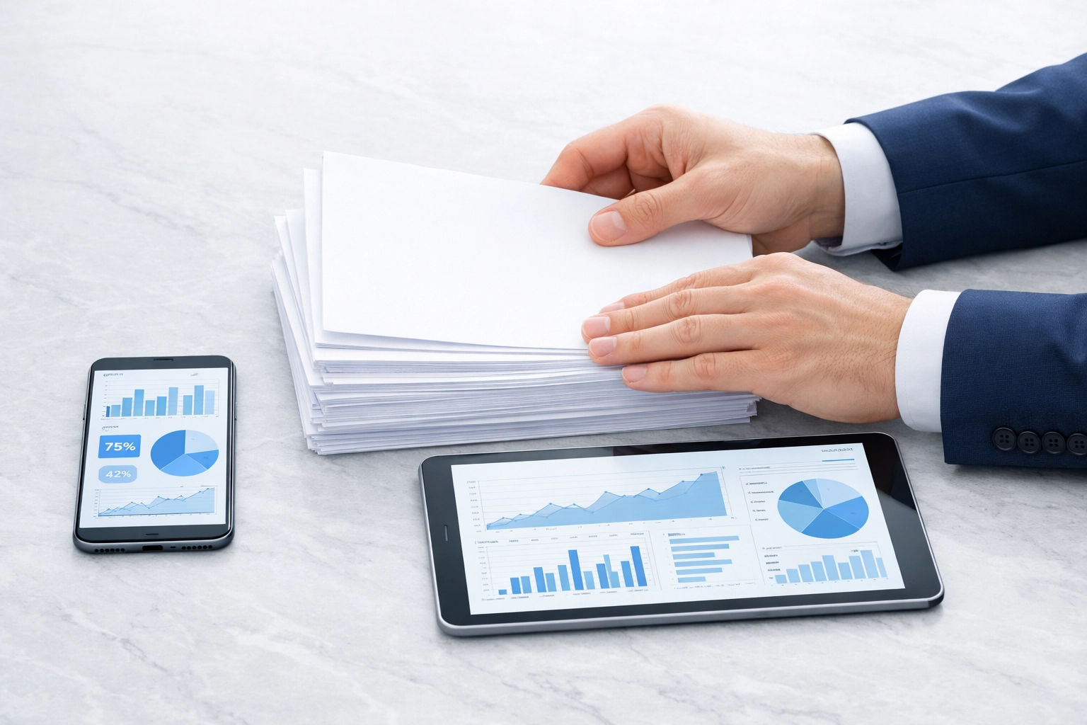 Organized tax documents and digital records for accurate personal tax return preparation.