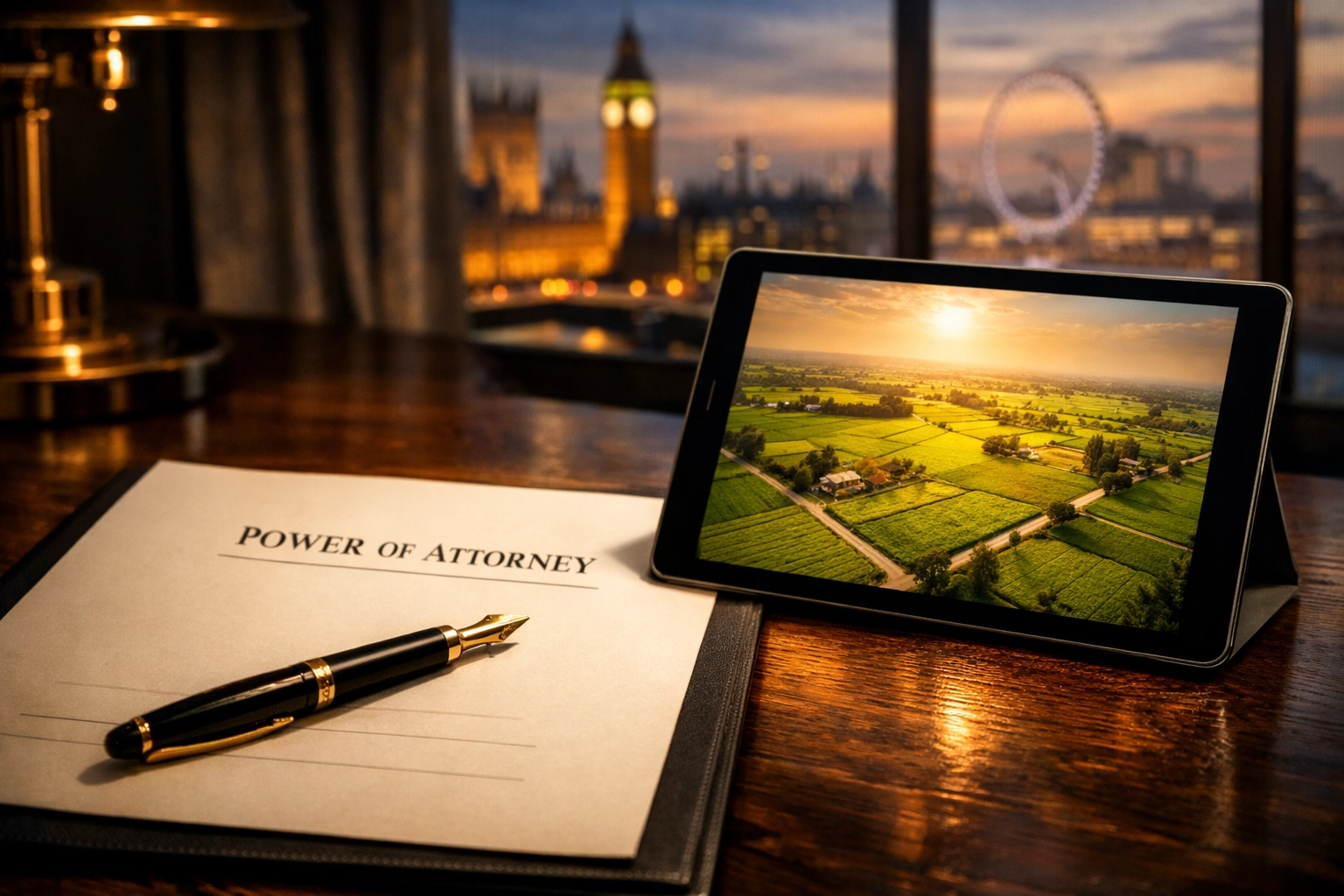 Legal Power of Attorney documents for a UK NRI selling inherited agricultural land in Punjab, India.