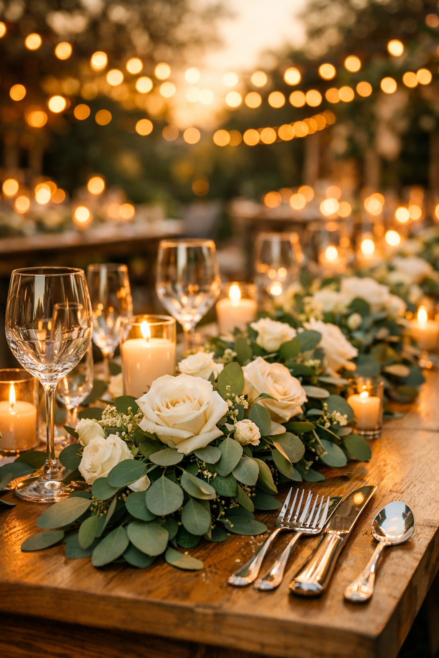Elegant wedding reception table decor illustrating a fully funded, debt-free celebration.