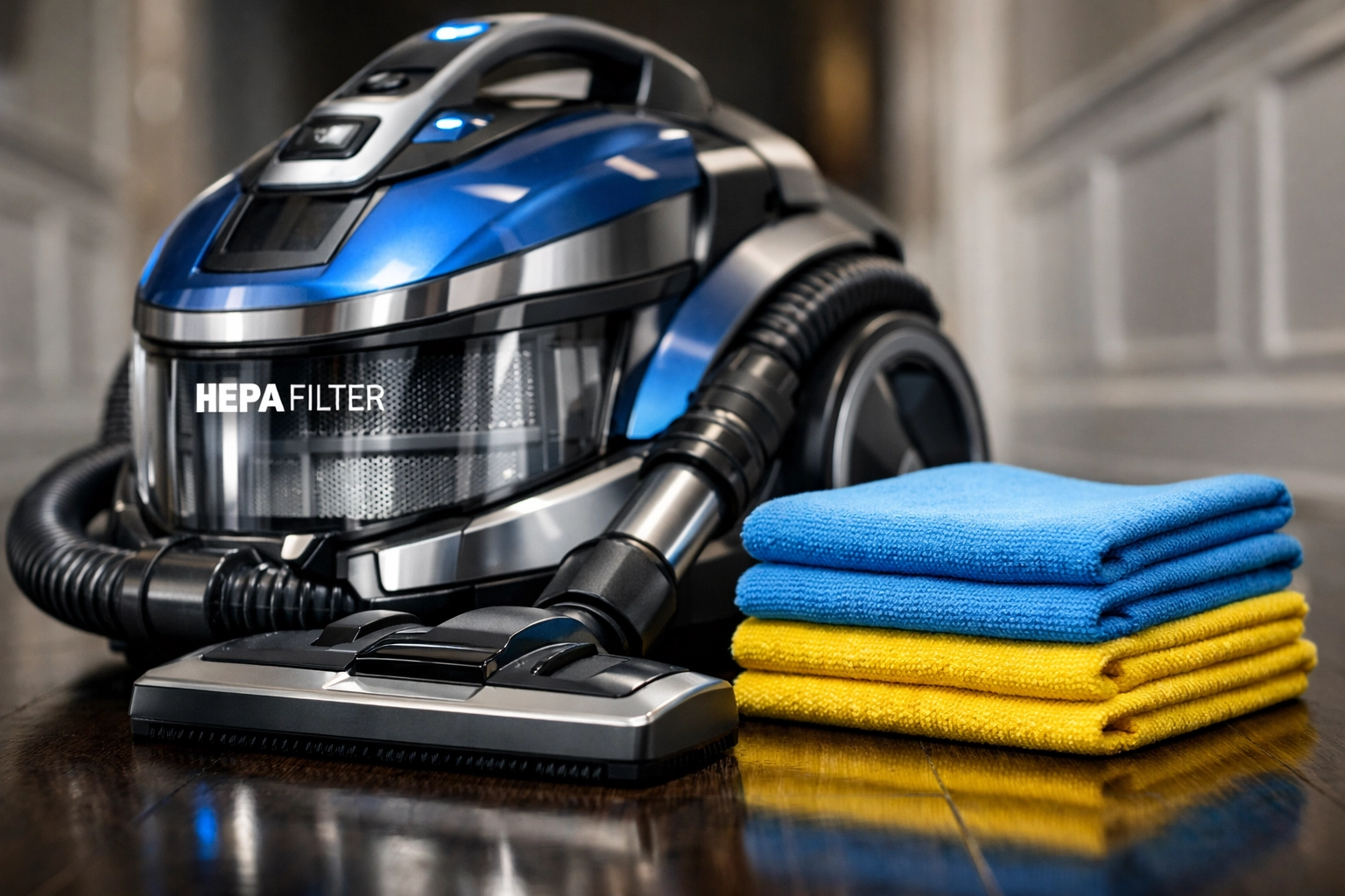 Advanced HEPA filtration vacuum used by professional house cleaning services in MA for healthy homes.