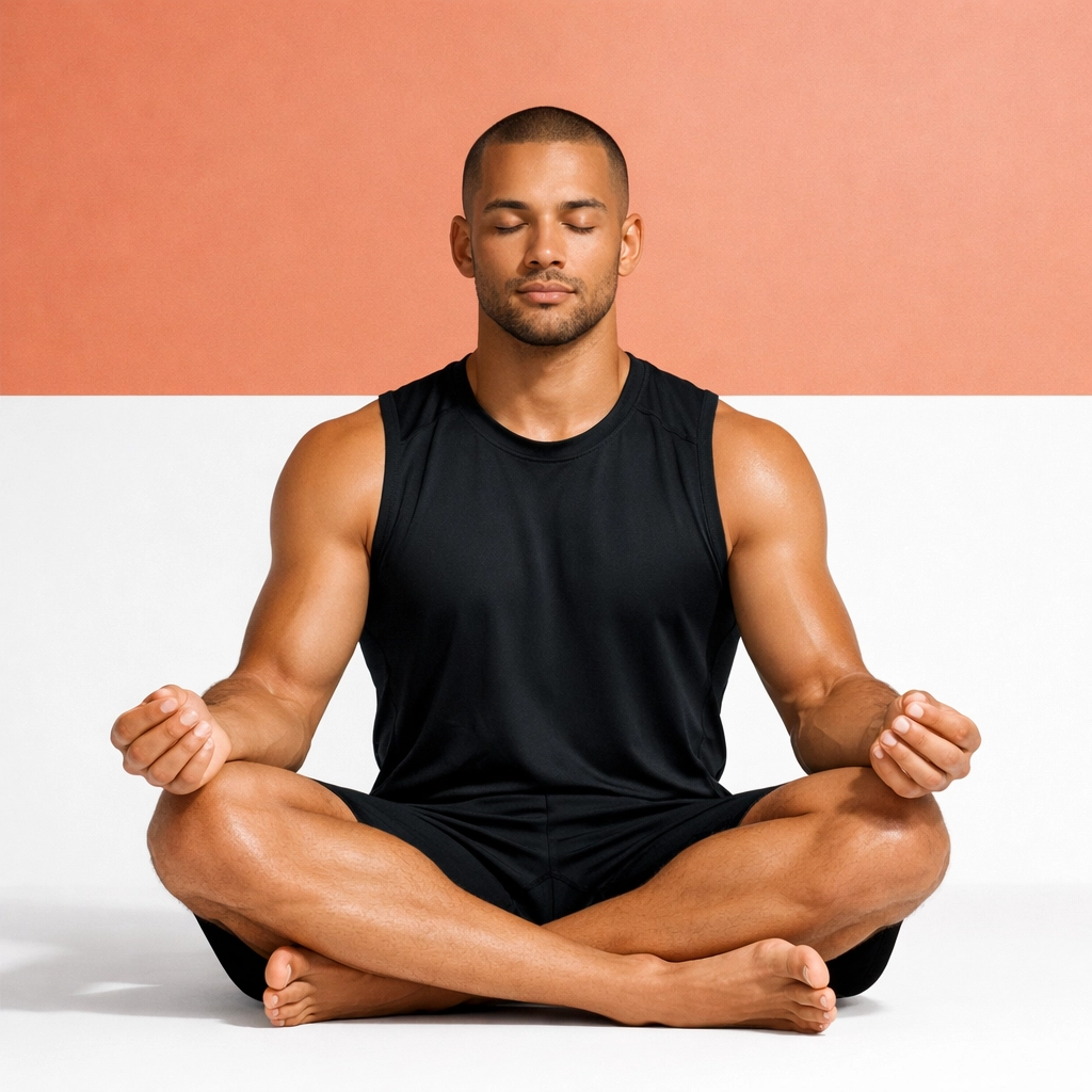 An athlete practicing box breathing drills to enhance mental focus and respiratory control for improved swimming.