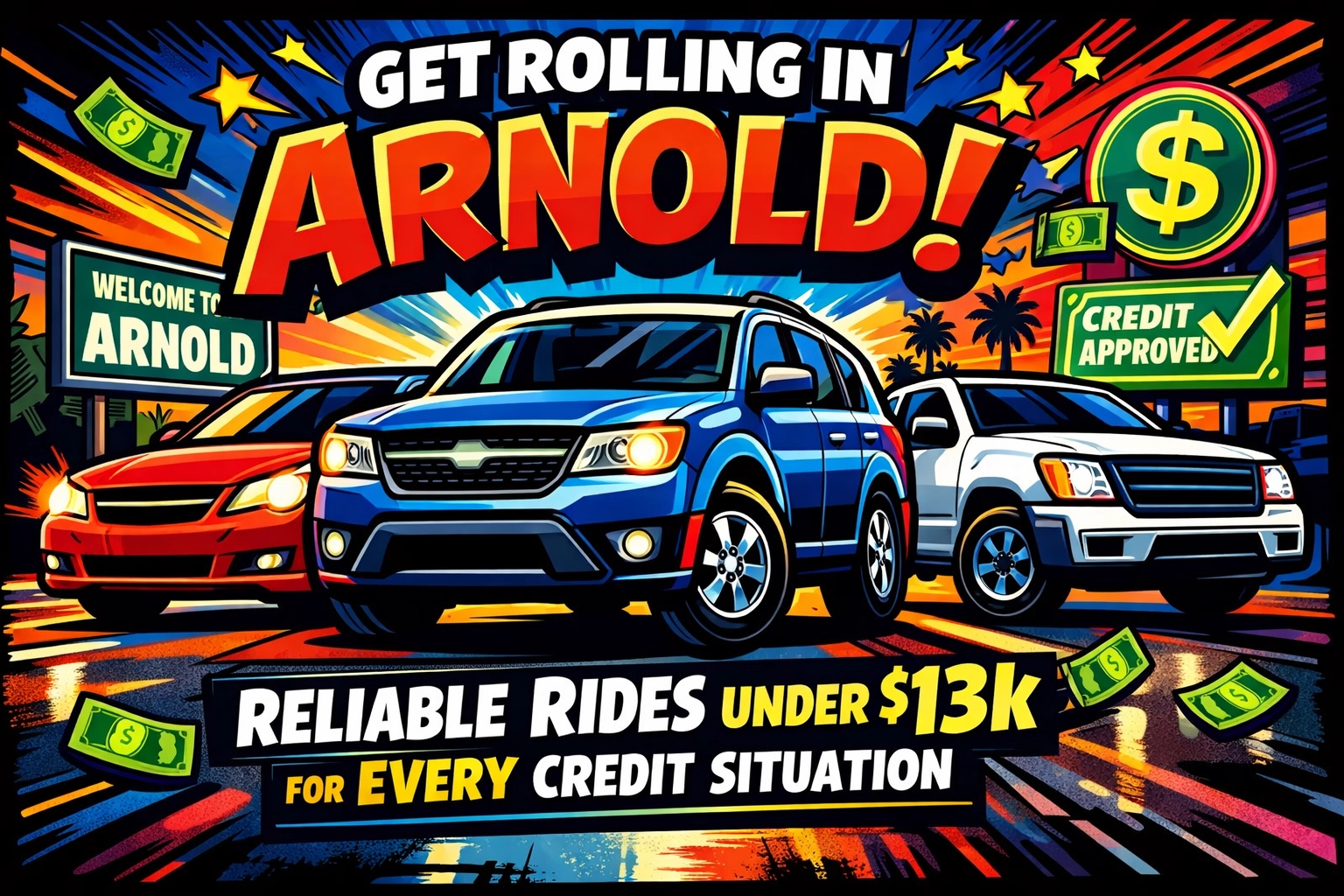 Get Rolling in Arnold: Reliable Rides Under $13k for Every Credit Situation
