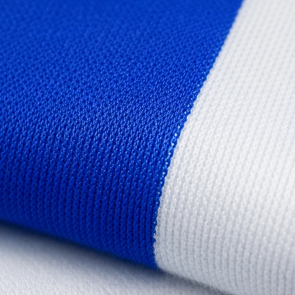 Close-up of professional screen printing on smooth Airlume cotton for high-detail custom apparel.