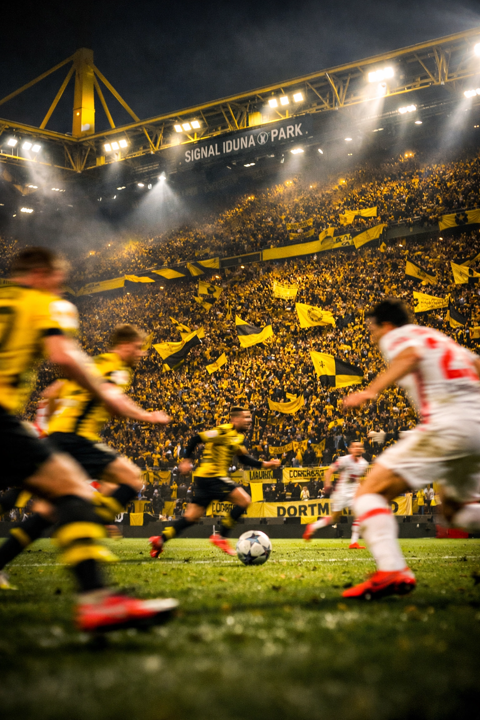 Signal Iduna Park packed with Borussia Dortmund fans during Bundesliga match against Heidenheim
