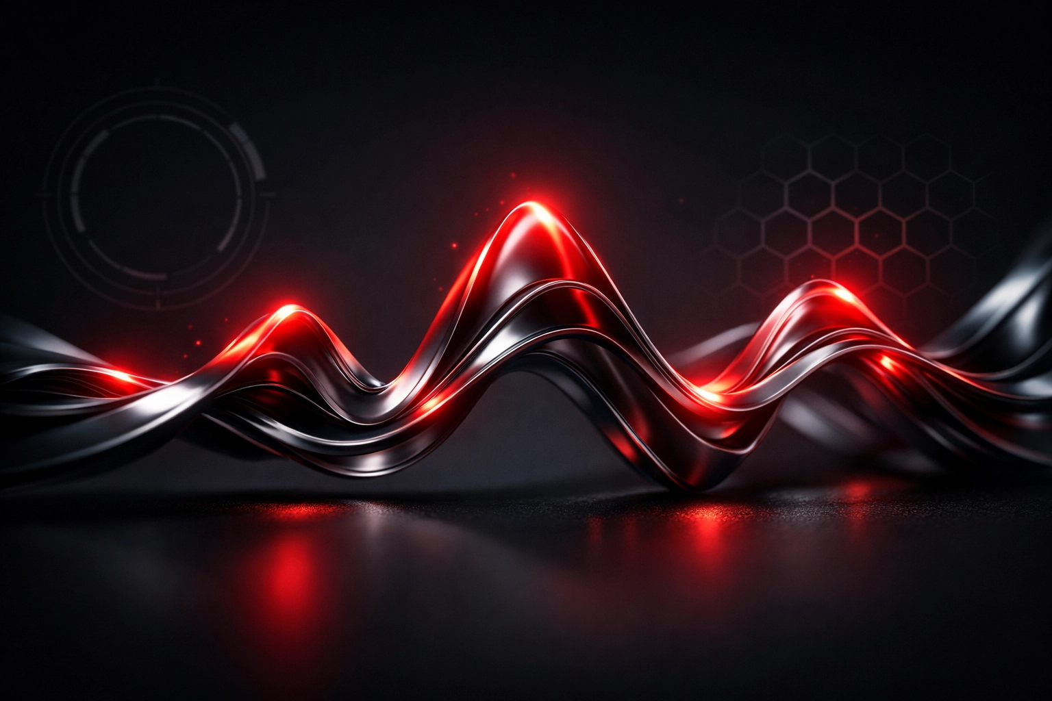 Red glowing digital sound waves symbolizing voice search and Generative Engine Optimization for AI assistants.