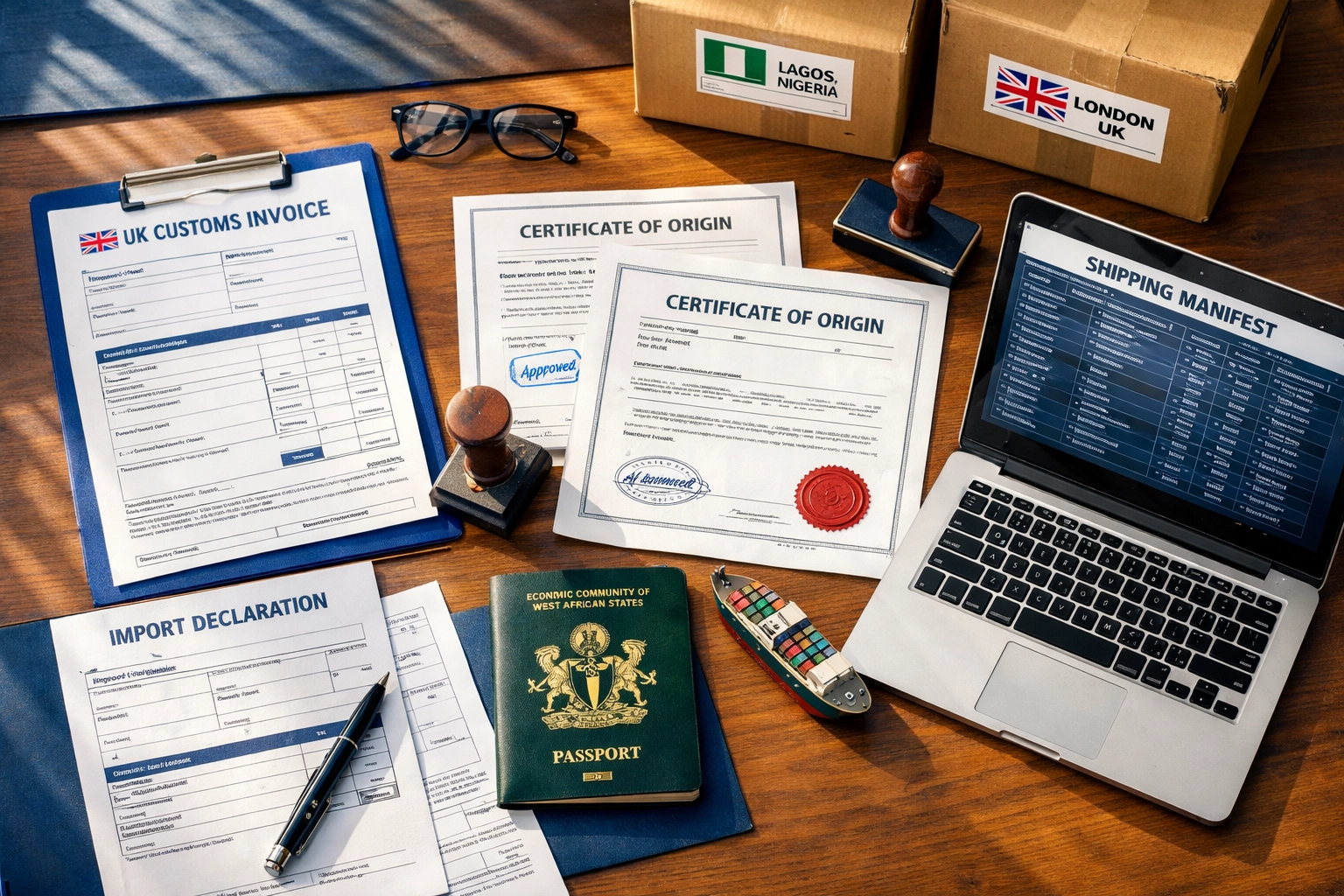 UK customs clearance documents and certificates of origin for Nigeria imports under DCTS scheme