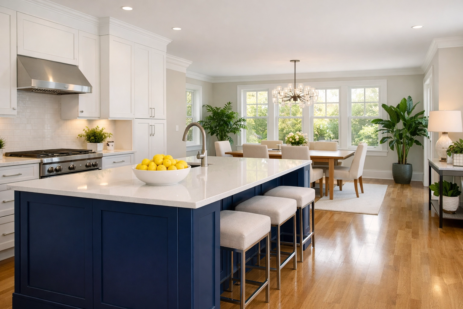 Modern kitchen with eco-friendly house cleaning MA touches, perfect for Apartment Cleaning Massachusetts or estates.