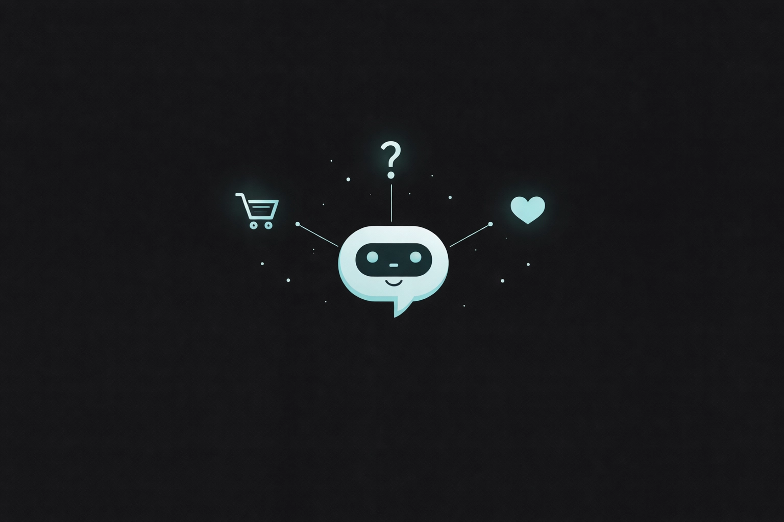 Minimalist chatbot illustration with icons, highlighting the role of AI chatbots in website personalization.