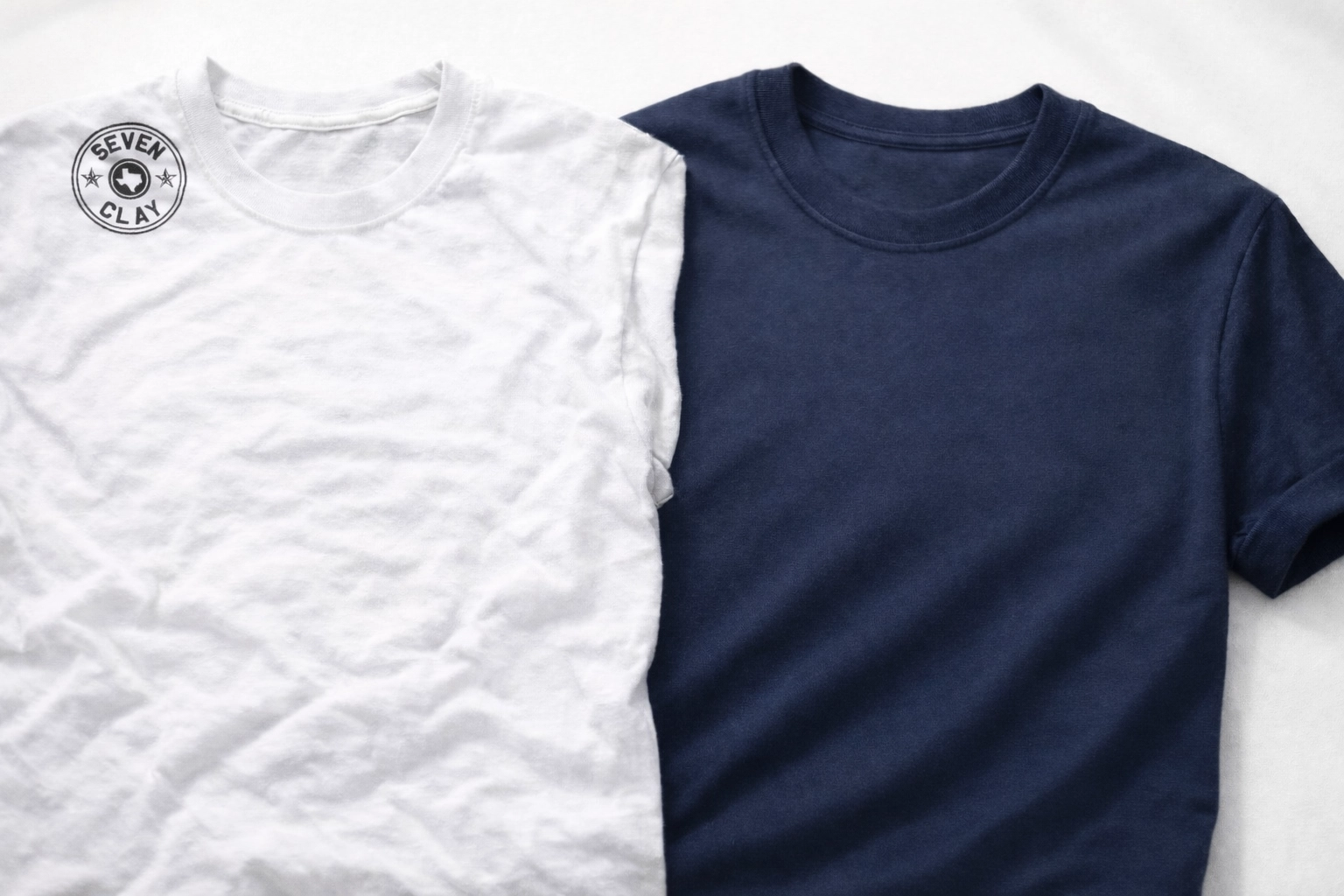 Comparison of cheap promotional t-shirt vs premium screen printed event shirt showing quality difference