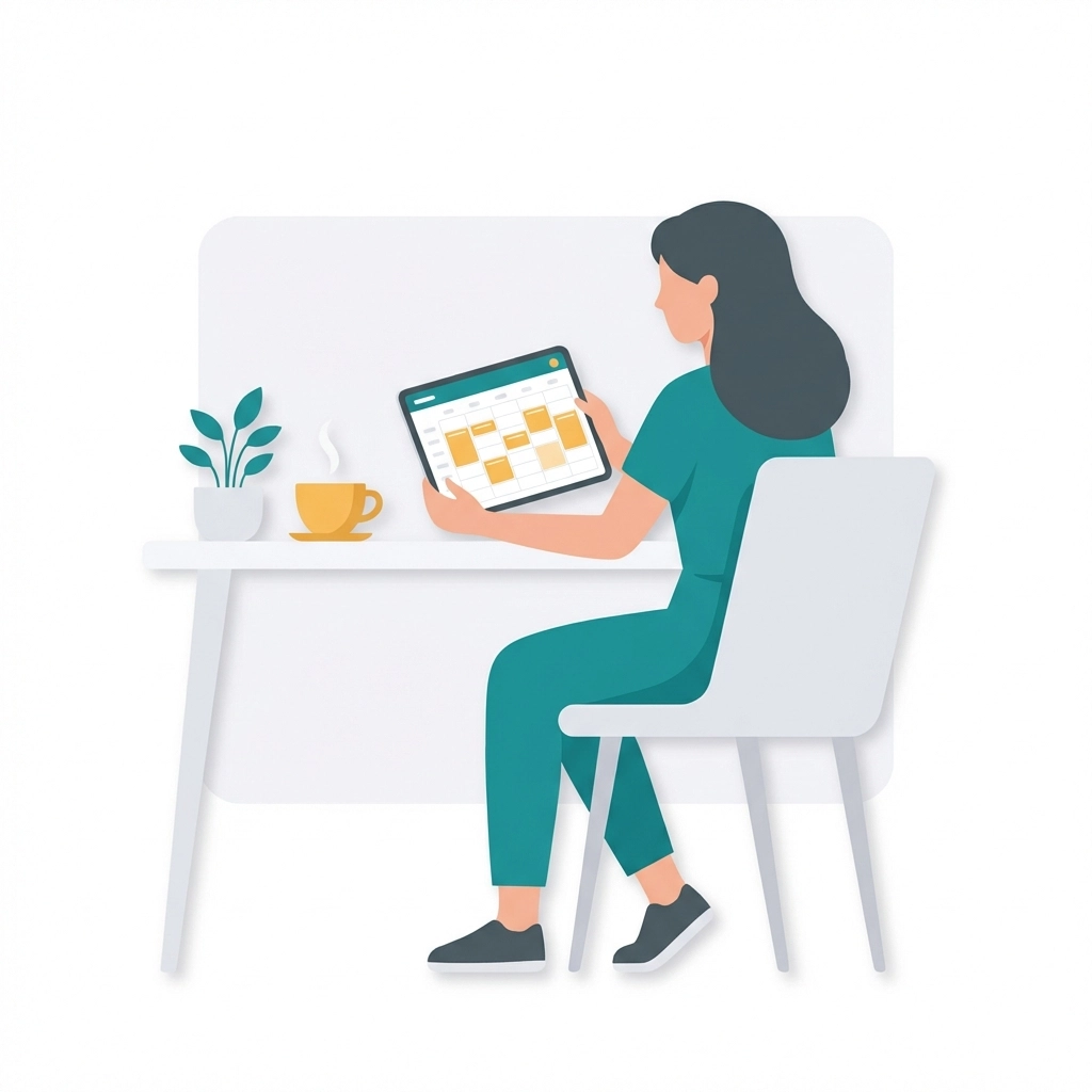 Service business owner reviewing an organized weekly schedule to avoid last-minute appointment conflicts