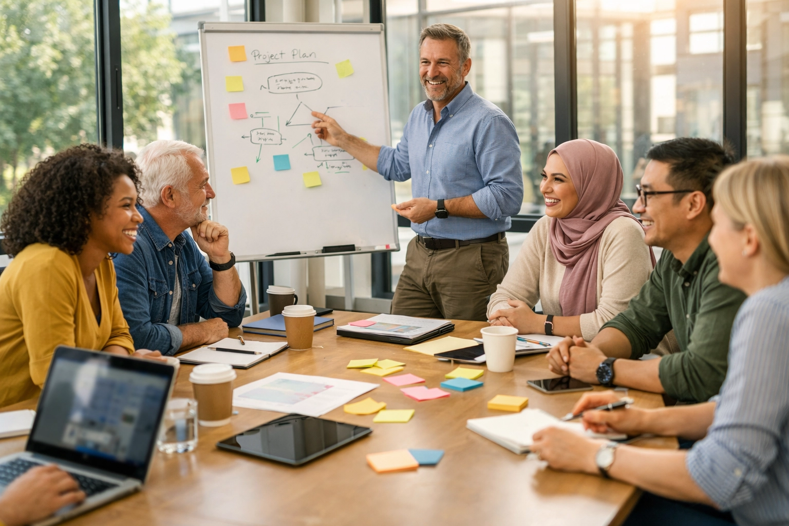 Team collaboration workshop for ServiceNow implementation partner selection with stakeholders