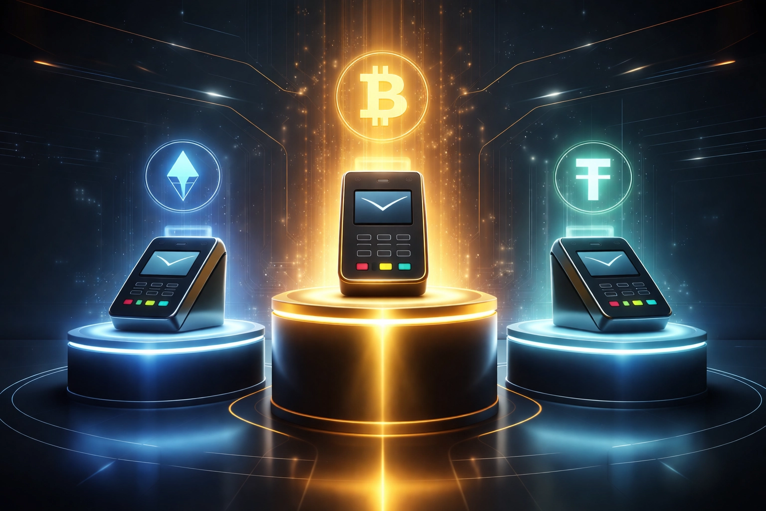 Comparison of three crypto POS payment platforms highlighting Larecoin, NOWPayments, and CoinPayments for small businesses