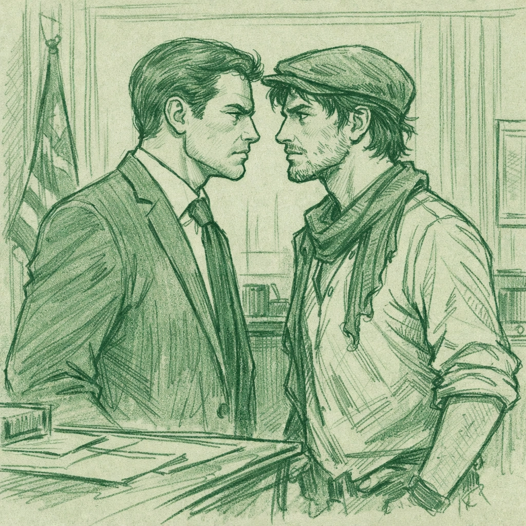 Gay political affair: satirist and politician face each other in tense office encounter