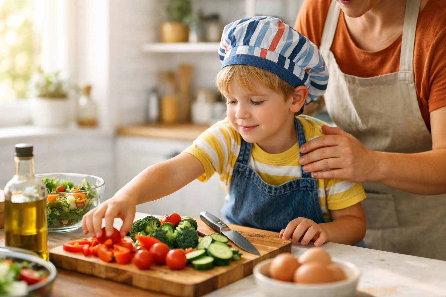 Parent and child practicing skills during daily routine as part of ABA therapy