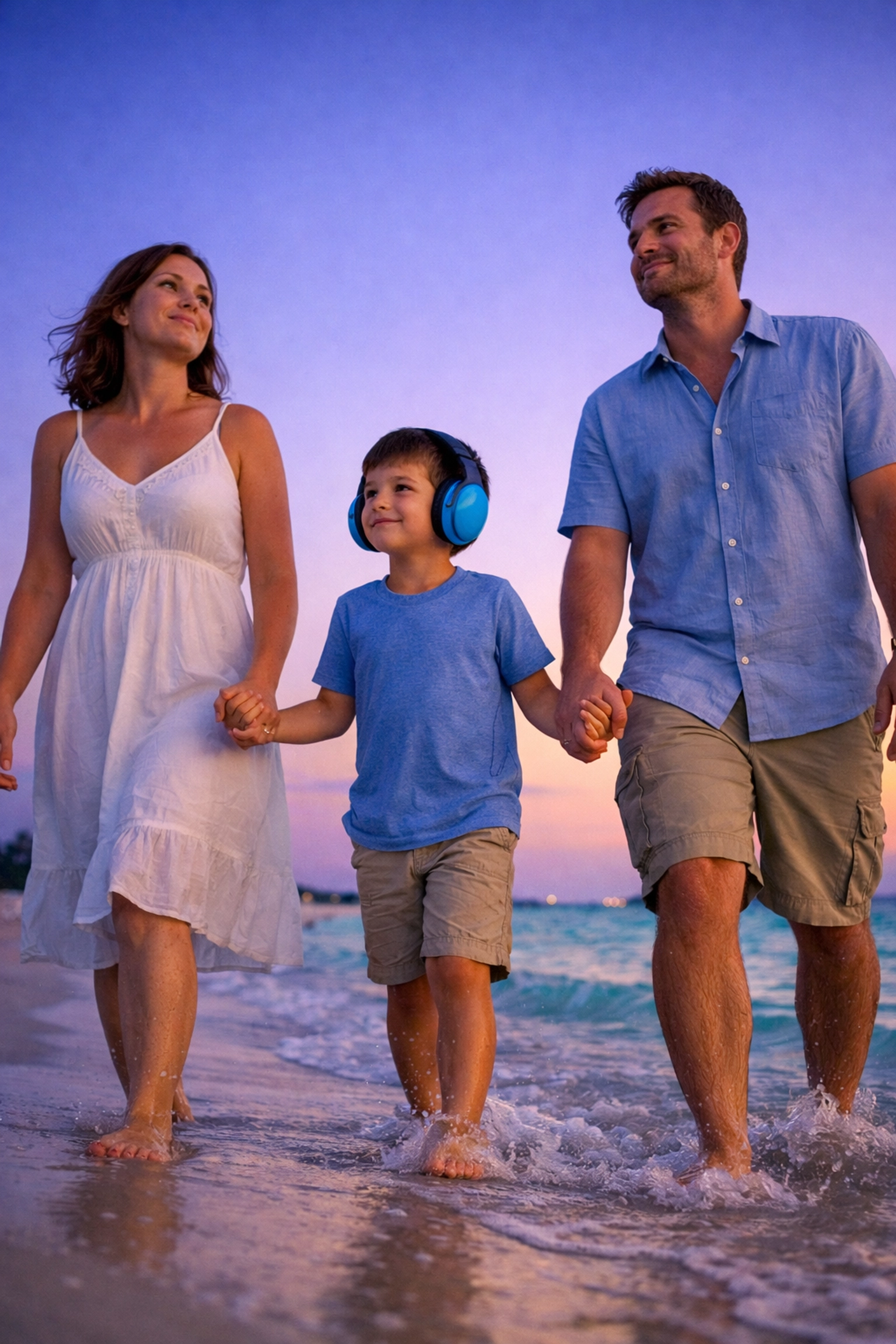 Florida family on a beach representing peace of mind found through expert special needs planning.