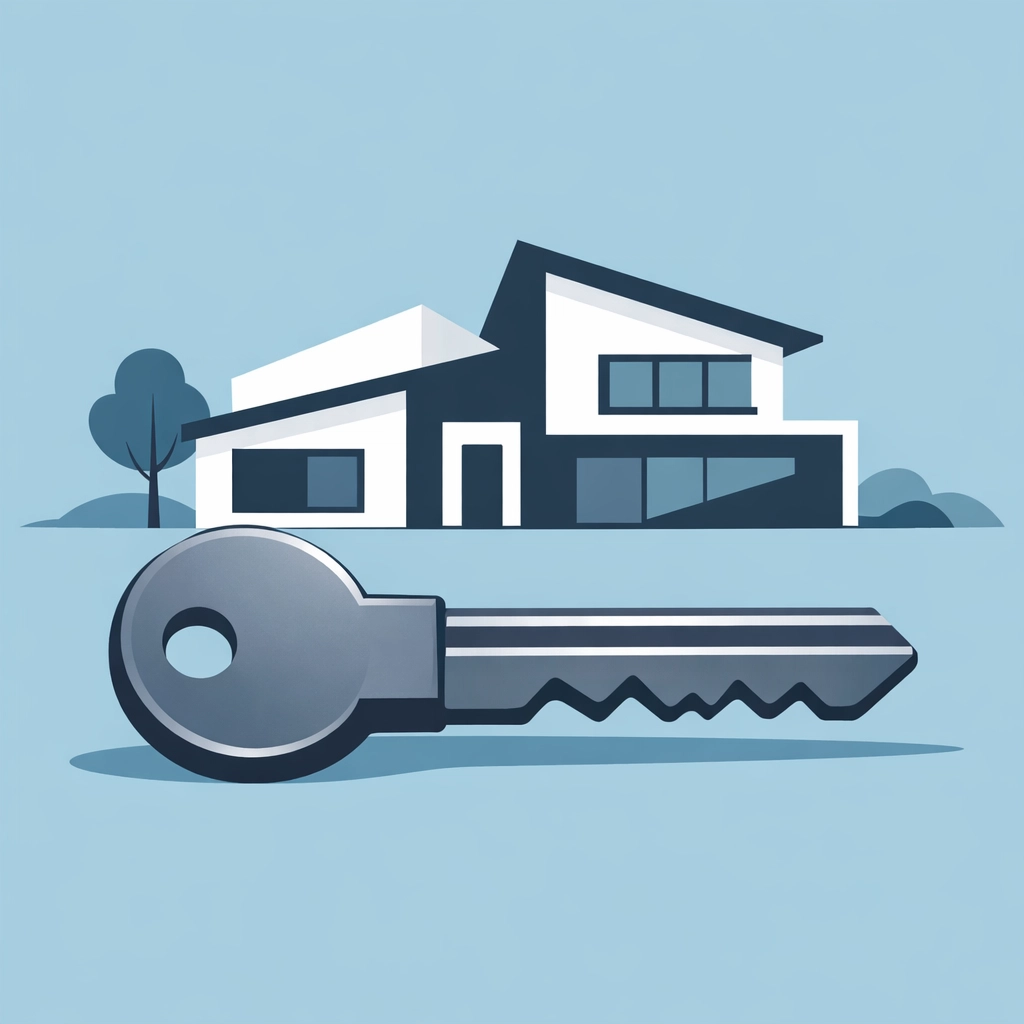 Llave de casa representando el logro de reparar crédito y comprar vivienda propia.