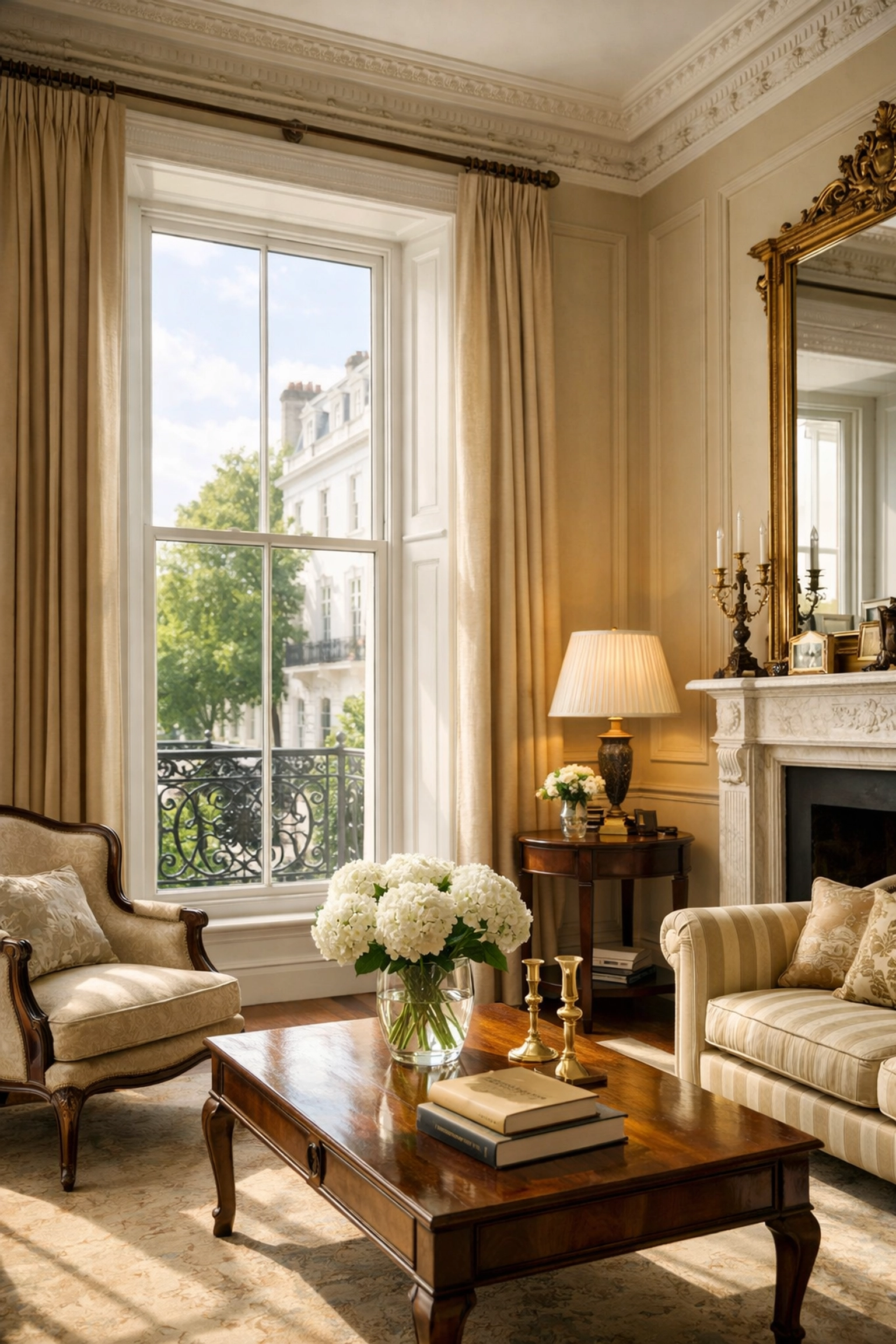 Discreet secondary glazing installed in Belgravia Regency terrace sash window with period features