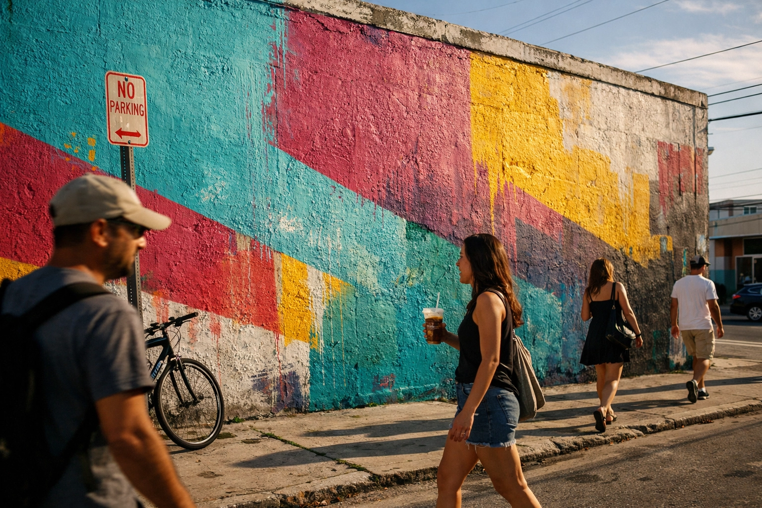 Vibrant street art mural in Wynwood Miami, a top spot for Wynwood photography and art tours.