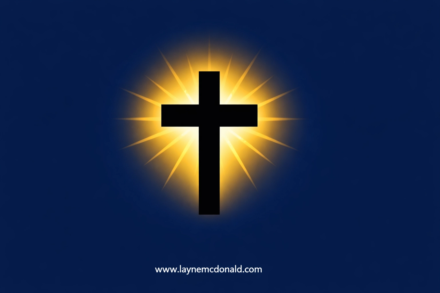 Golden glowing cross silhouette symbolizing Christ's sacrifice and spiritual healing.