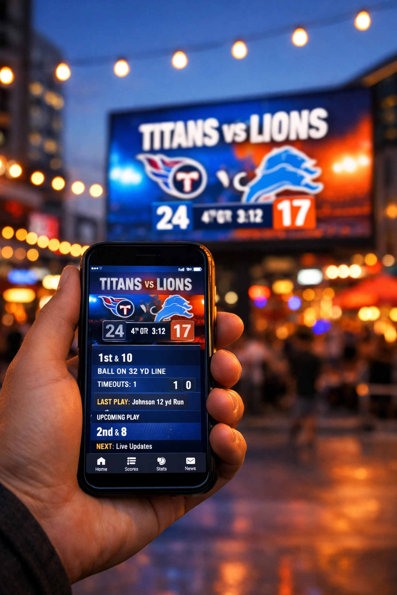 Mobile sports app and DOOH screen showing omnichannel sports marketing integration