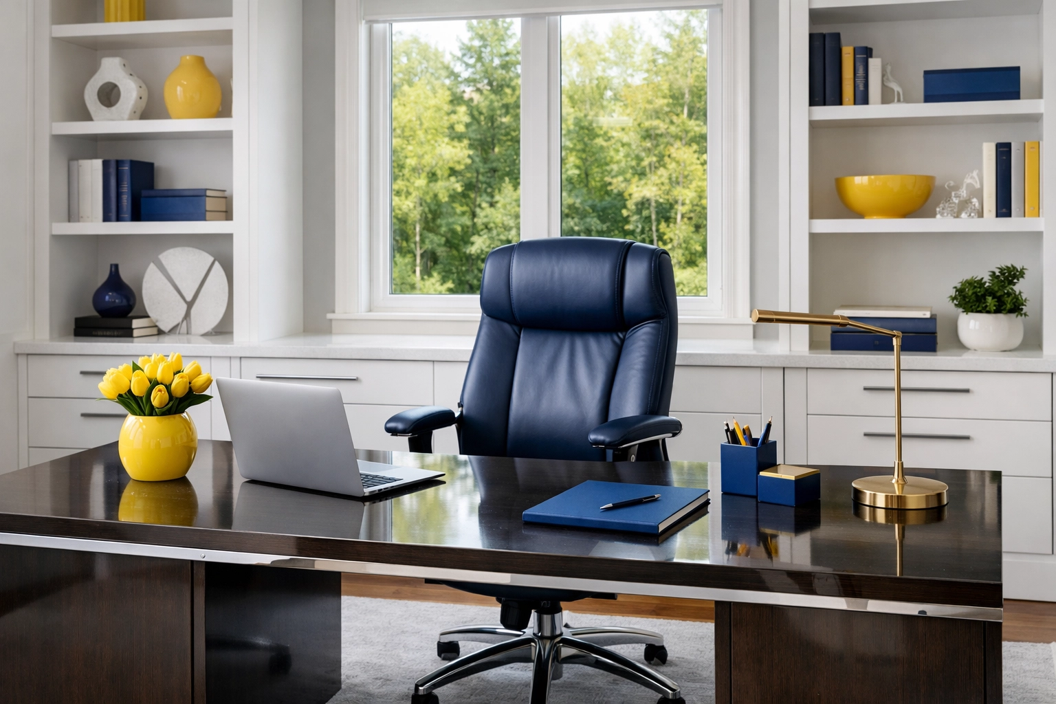 Pristine and dust-free home office in Ashburnham MA cleaned by a professional residential cleaning team.