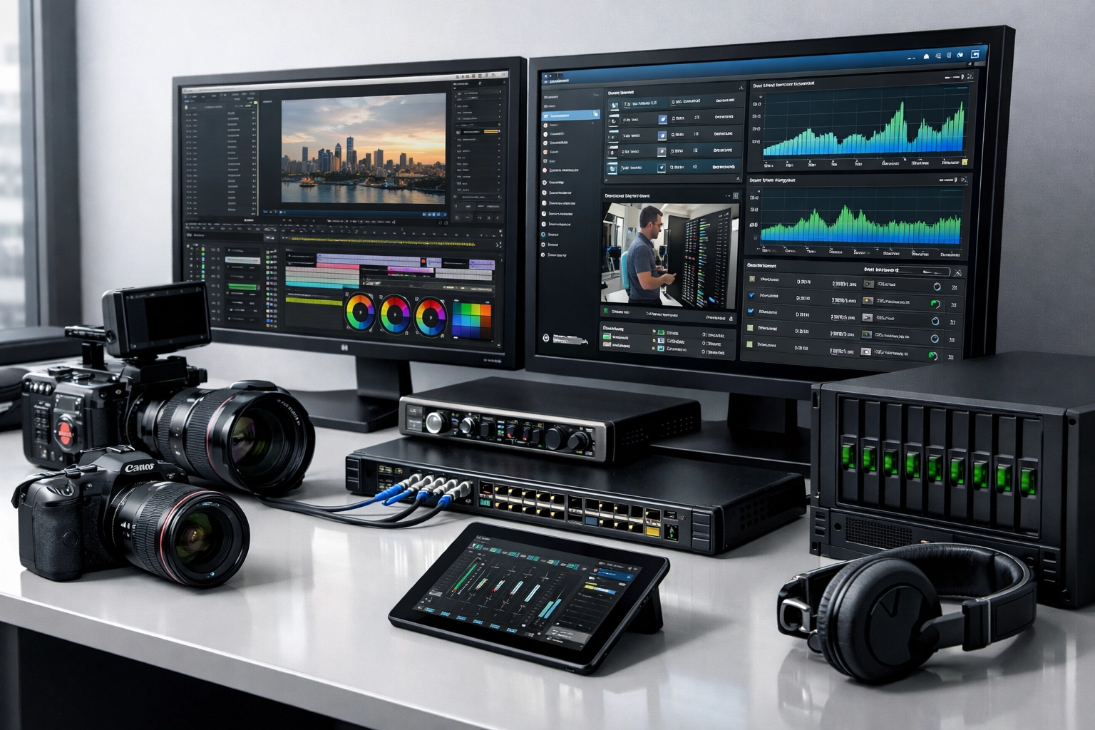 Professional-grade training equipment for cybersecurity and content creation skills