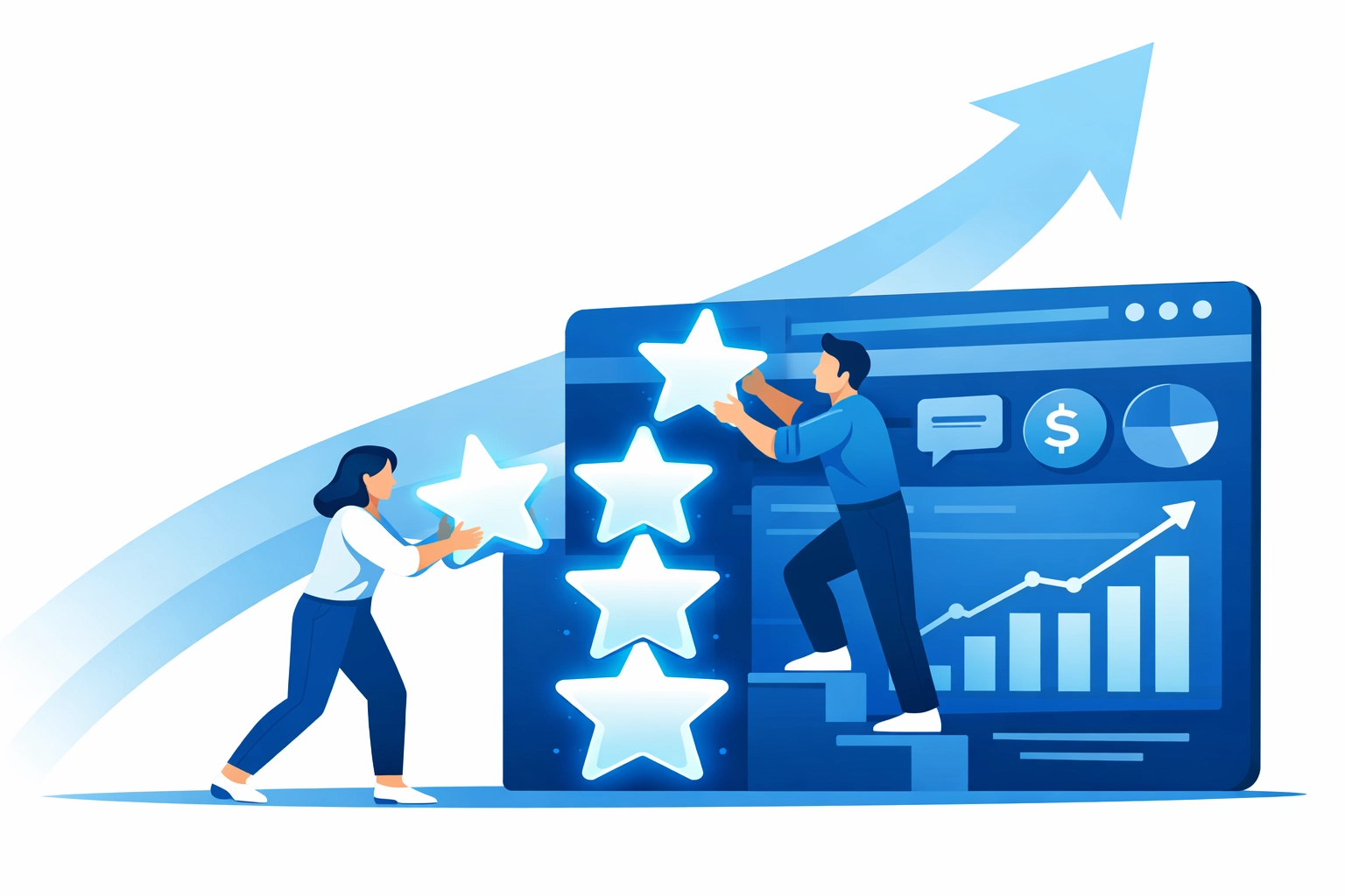 A digital marketing agency near me improving local SEO services through review management.