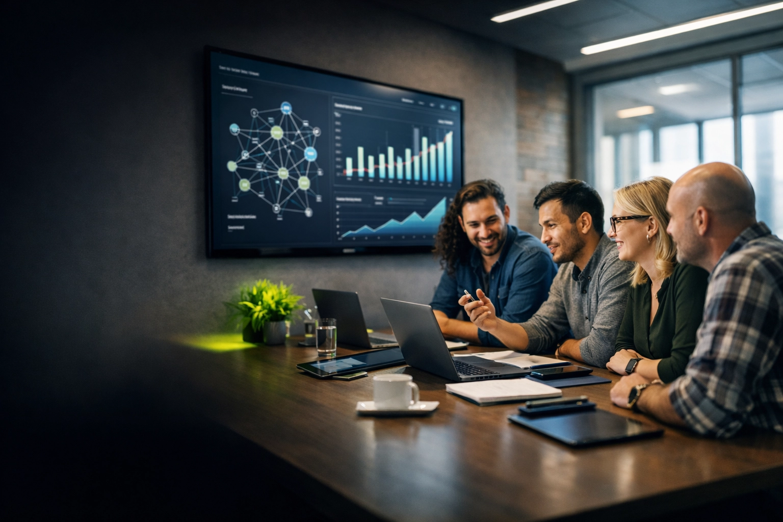 Omaha business team collaborating with scalable IT infrastructure and technology