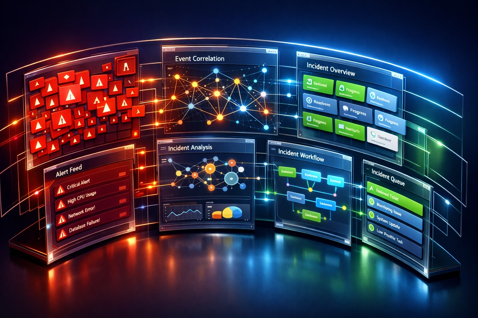 Event Management dashboard showing alert correlation reducing incident noise in ServiceNow ITOM