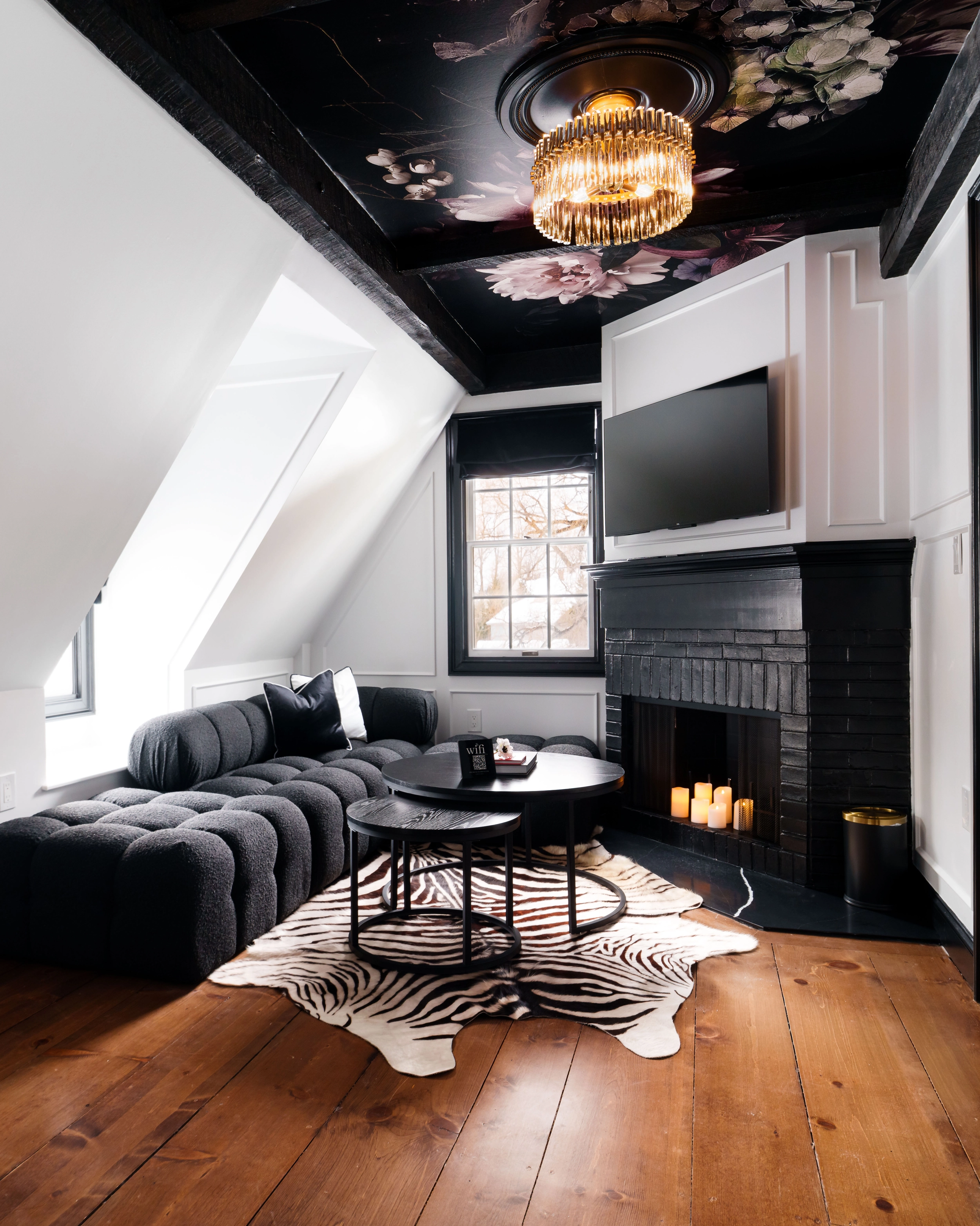 Moody lounge at Garden Gables in Lenox, MA