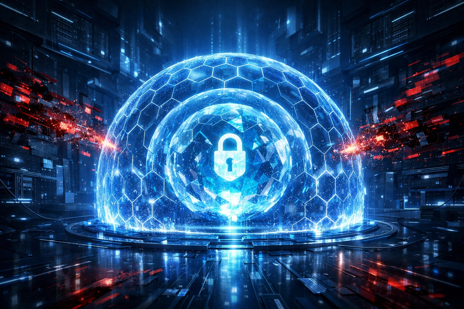 AI-driven security shield protecting a crypto wallet from digital threats and fraud.