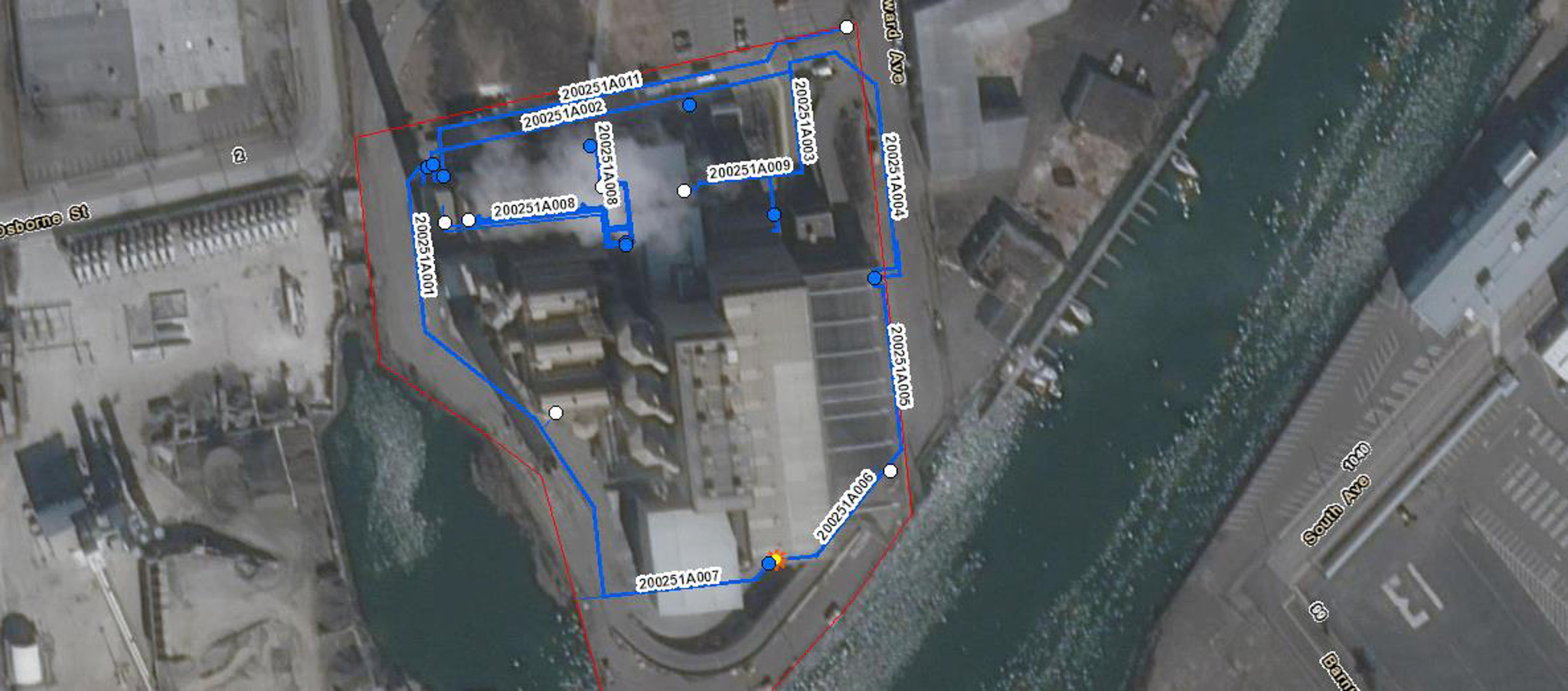 Aerial Site Map - Waterfront Industrial Property