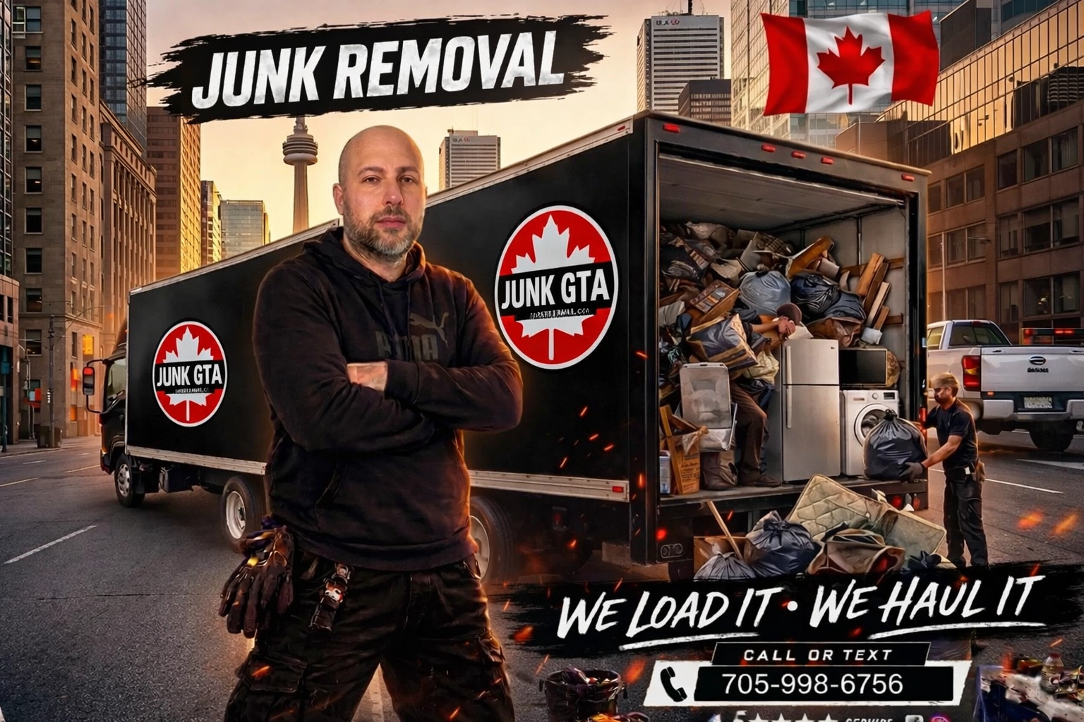 Junk GTA team member standing in front of a removal truck