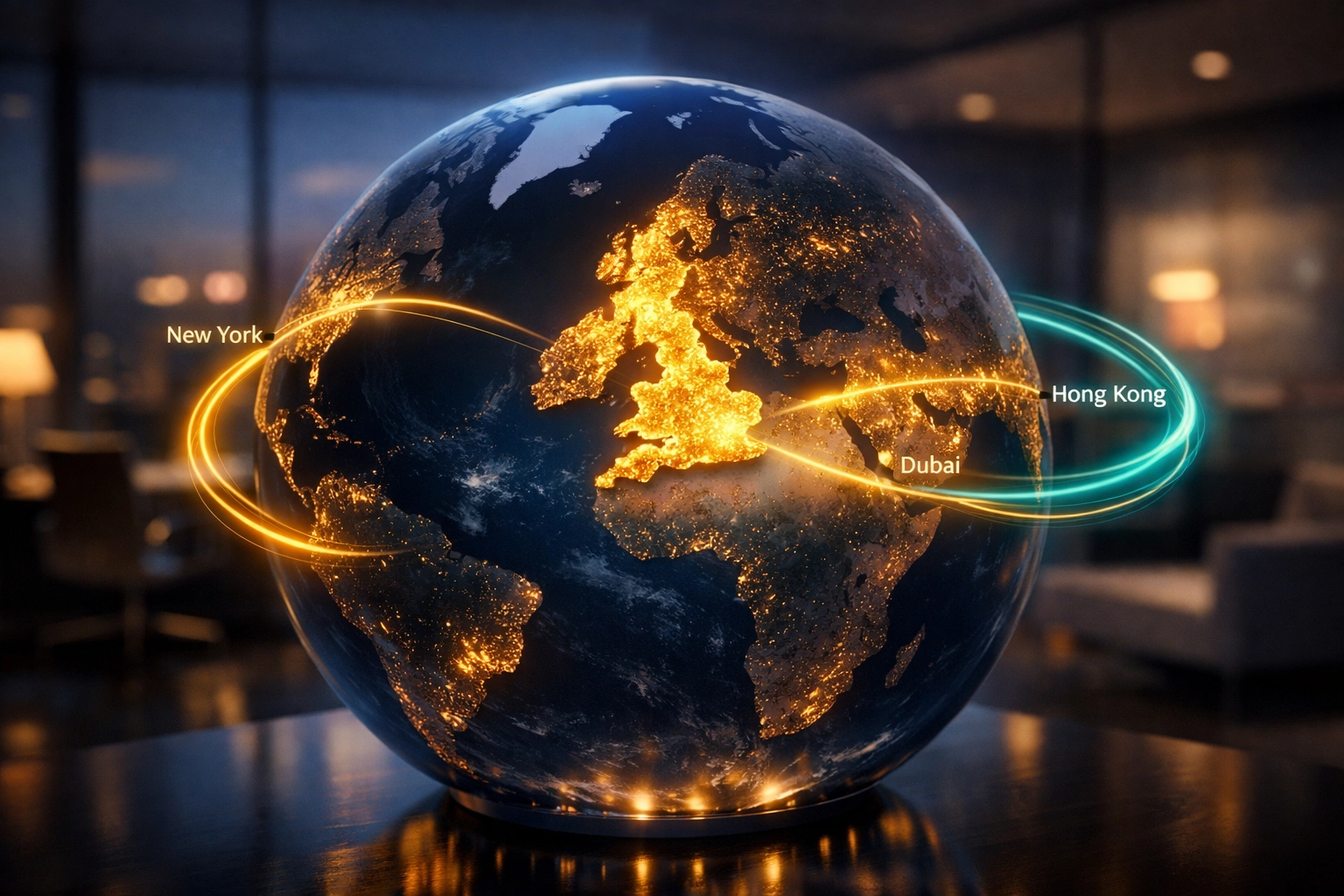 Global map showing connections to the United Kingdom for foreign national mortgage and property investment.
